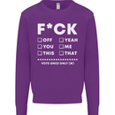 Fook Off Yeah You Me This Funny Offensive Mens Sweatshirt Jumper Purple