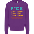 Fook Off Yeah You Me This Funny Offensive Mens Sweatshirt Jumper Purple