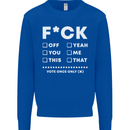 Fook Off Yeah You Me This Funny Offensive Mens Sweatshirt Jumper Royal Blue