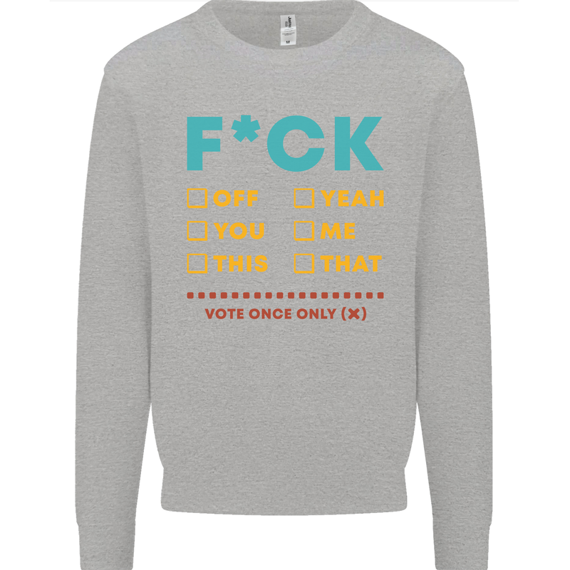 Fook Off Yeah You Me This Funny Offensive Mens Sweatshirt Jumper Sports Grey