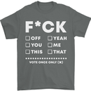 Fook Off Yeah You Me This Funny Offensive Mens T-Shirt Cotton Gildan Charcoal