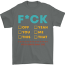 Fook Off Yeah You Me This Funny Offensive Mens T-Shirt Cotton Gildan Charcoal