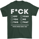 Fook Off Yeah You Me This Funny Offensive Mens T-Shirt Cotton Gildan Forest Green