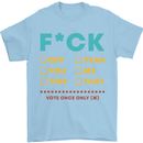 Fook Off Yeah You Me This Funny Offensive Mens T-Shirt Cotton Gildan Light Blue