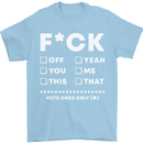 Fook Off Yeah You Me This Funny Offensive Mens T-Shirt Cotton Gildan Light Blue