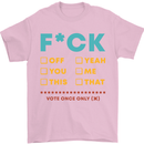 Fook Off Yeah You Me This Funny Offensive Mens T-Shirt Cotton Gildan Light Pink