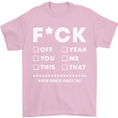 Fook Off Yeah You Me This Funny Offensive Mens T-Shirt Cotton Gildan Light Pink