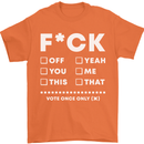 Fook Off Yeah You Me This Funny Offensive Mens T-Shirt Cotton Gildan Orange