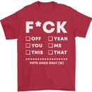 Fook Off Yeah You Me This Funny Offensive Mens T-Shirt Cotton Gildan Red