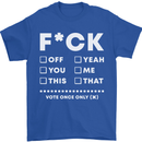 Fook Off Yeah You Me This Funny Offensive Mens T-Shirt Cotton Gildan Royal Blue