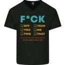 Fook Off Yeah You Me This Funny Offensive Mens V-Neck Cotton T-Shirt Black