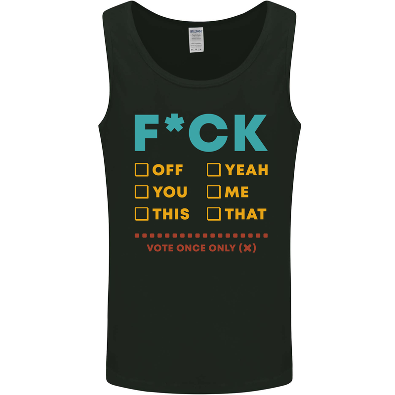 Fook Off Yeah You Me This Funny Offensive Mens Vest Tank Top Black