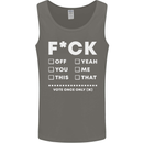 Fook Off Yeah You Me This Funny Offensive Mens Vest Tank Top Charcoal
