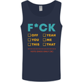 Fook Off Yeah You Me This Funny Offensive Mens Vest Tank Top Navy Blue