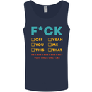 Fook Off Yeah You Me This Funny Offensive Mens Vest Tank Top Navy Blue