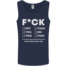 Fook Off Yeah You Me This Funny Offensive Mens Vest Tank Top Navy Blue