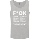 Fook Off Yeah You Me This Funny Offensive Mens Vest Tank Top Sports Grey