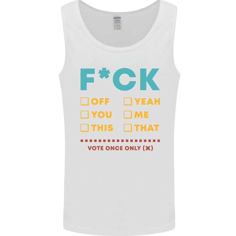 Fook Off Yeah You Me This Funny Offensive Mens Vest Tank Top White