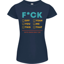 Fook Off Yeah You Me This Funny Offensive Womens Petite Cut T-Shirt Navy Blue