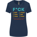 Fook Off Yeah You Me This Funny Offensive Womens Wider Cut T-Shirt Navy Blue