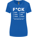 Fook Off Yeah You Me This Funny Offensive Womens Wider Cut T-Shirt Royal Blue
