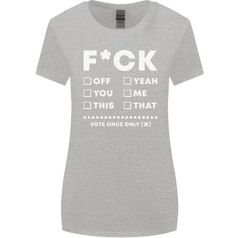 Fook Off Yeah You Me This Funny Offensive Womens Wider Cut T-Shirt Sports Grey