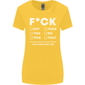 Fook Off Yeah You Me This Funny Offensive Womens Wider Cut T-Shirt Yellow