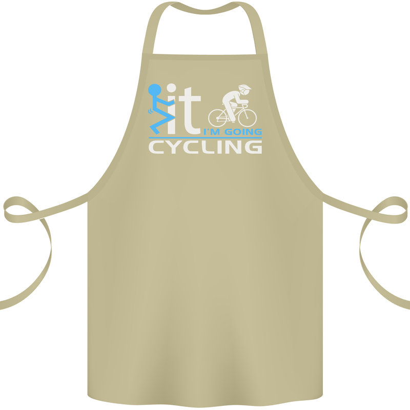 Fook it I'm Going Cycling Cyclist Bicycle Cotton Apron 100% Organic Khaki