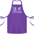 Fook it I'm Going Cycling Cyclist Bicycle Cotton Apron 100% Organic Purple
