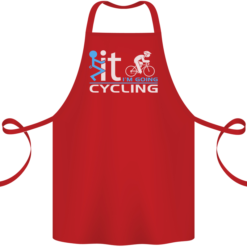Fook it I'm Going Cycling Cyclist Bicycle Cotton Apron 100% Organic Red