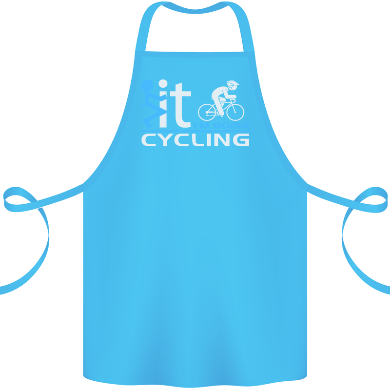 Fook it I'm Going Cycling Cyclist Bicycle Cotton Apron 100% Organic Turquoise