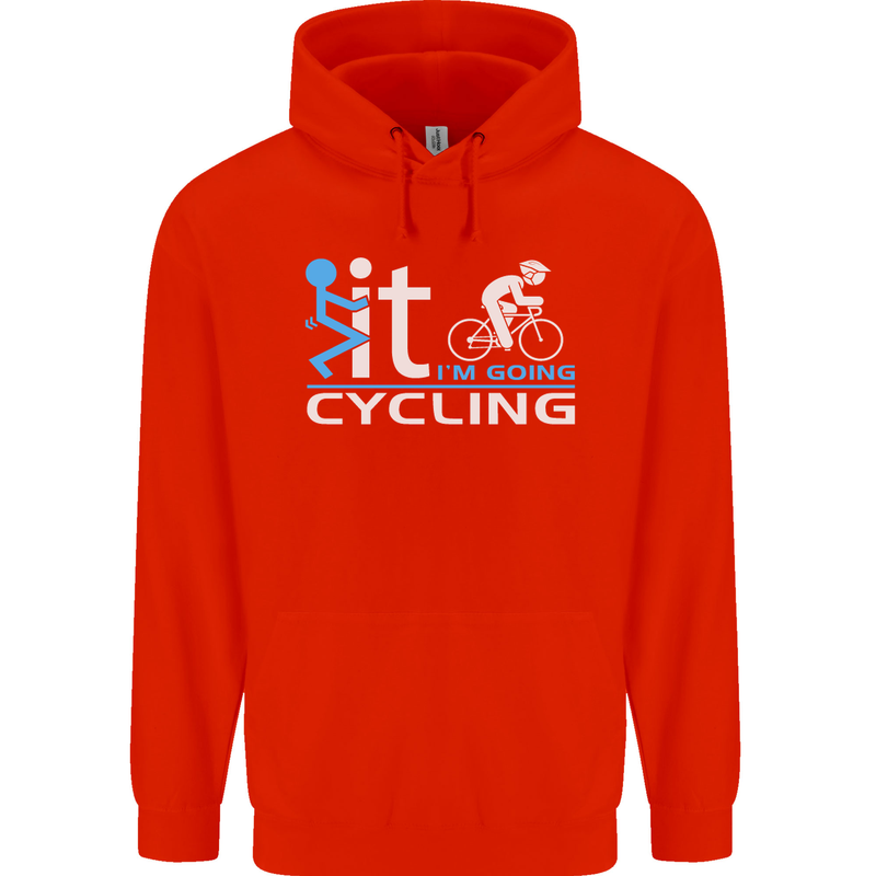 Fook it I'm Going Cycling Cyclist Bicycle Mens 80% Cotton Hoodie Bright Red