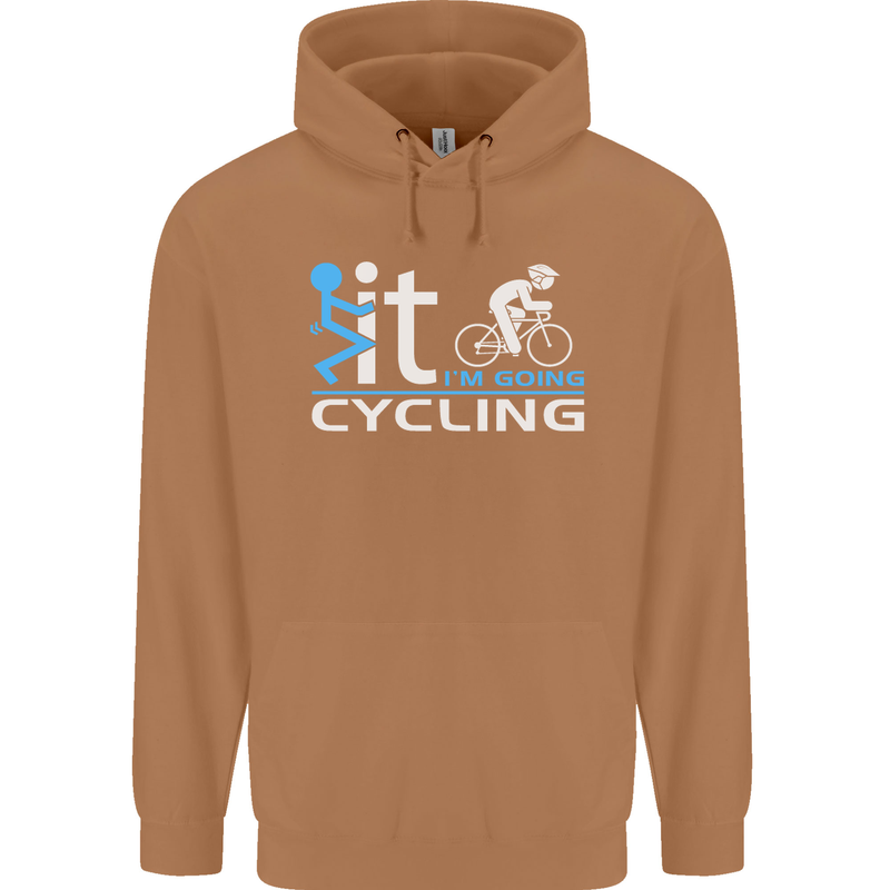 Fook it I'm Going Cycling Cyclist Bicycle Mens 80% Cotton Hoodie Caramel Latte