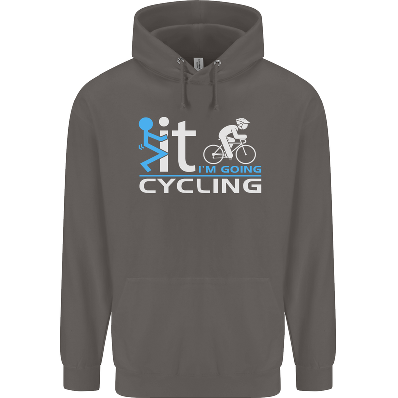 Fook it I'm Going Cycling Cyclist Bicycle Mens 80% Cotton Hoodie Charcoal