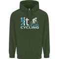 Fook it I'm Going Cycling Cyclist Bicycle Mens 80% Cotton Hoodie Forest Green