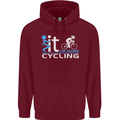 Fook it I'm Going Cycling Cyclist Bicycle Mens 80% Cotton Hoodie Maroon