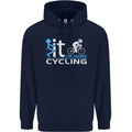 Fook it I'm Going Cycling Cyclist Bicycle Mens 80% Cotton Hoodie Navy Blue
