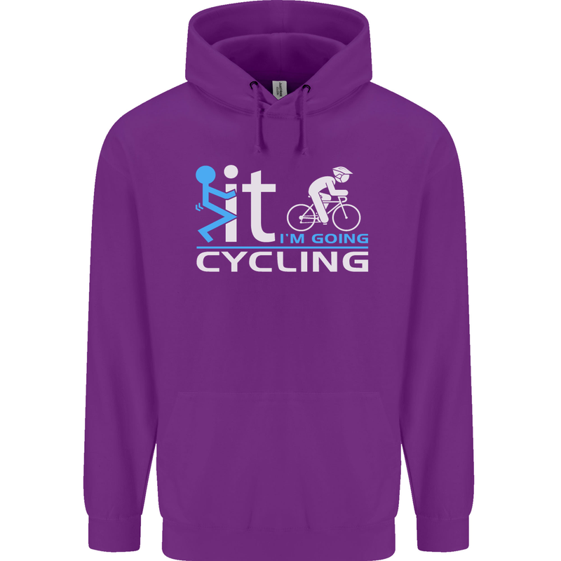 Fook it I'm Going Cycling Cyclist Bicycle Mens 80% Cotton Hoodie Purple