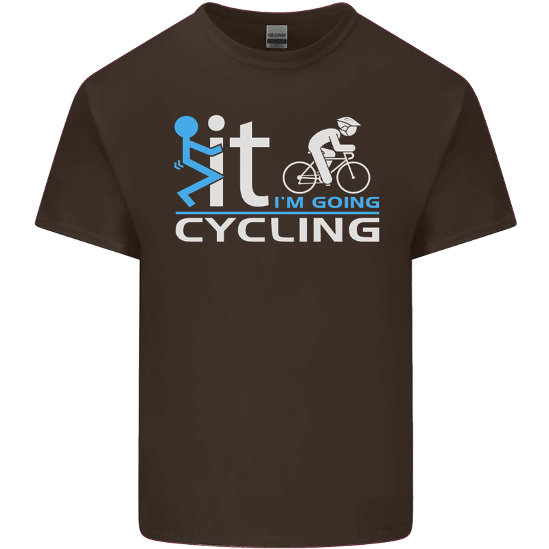 Fook it I'm Going Cycling Cyclist Bicycle Mens Cotton T-Shirt Tee Top Dark Chocolate