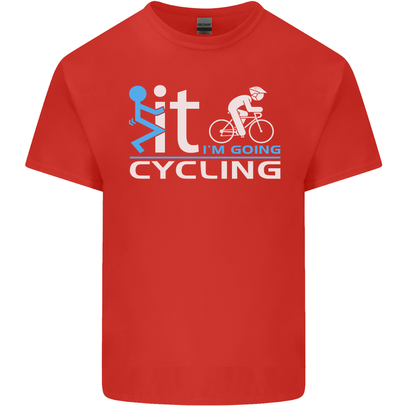 Fook it I'm Going Cycling Cyclist Bicycle Mens Cotton T-Shirt Tee Top Red