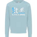 Fook it I'm Going Cycling Cyclist Bicycle Mens Sweatshirt Jumper Light Blue
