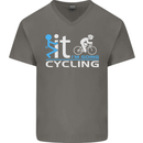 Fook it I'm Going Cycling Cyclist Bicycle Mens V-Neck Cotton T-Shirt Charcoal