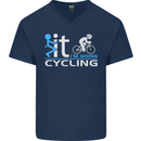 Fook it I'm Going Cycling Cyclist Bicycle Mens V-Neck Cotton T-Shirt Navy Blue