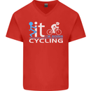 Fook it I'm Going Cycling Cyclist Bicycle Mens V-Neck Cotton T-Shirt Red
