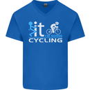 Fook it I'm Going Cycling Cyclist Bicycle Mens V-Neck Cotton T-Shirt Royal Blue