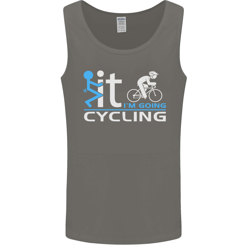 Fook it I'm Going Cycling Cyclist Bicycle Mens Vest Tank Top Charcoal