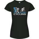 Fook it I'm Going Cycling Cyclist Bicycle Womens Petite Cut T-Shirt Black