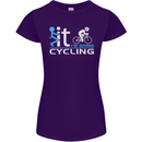 Fook it I'm Going Cycling Cyclist Bicycle Womens Petite Cut T-Shirt Purple