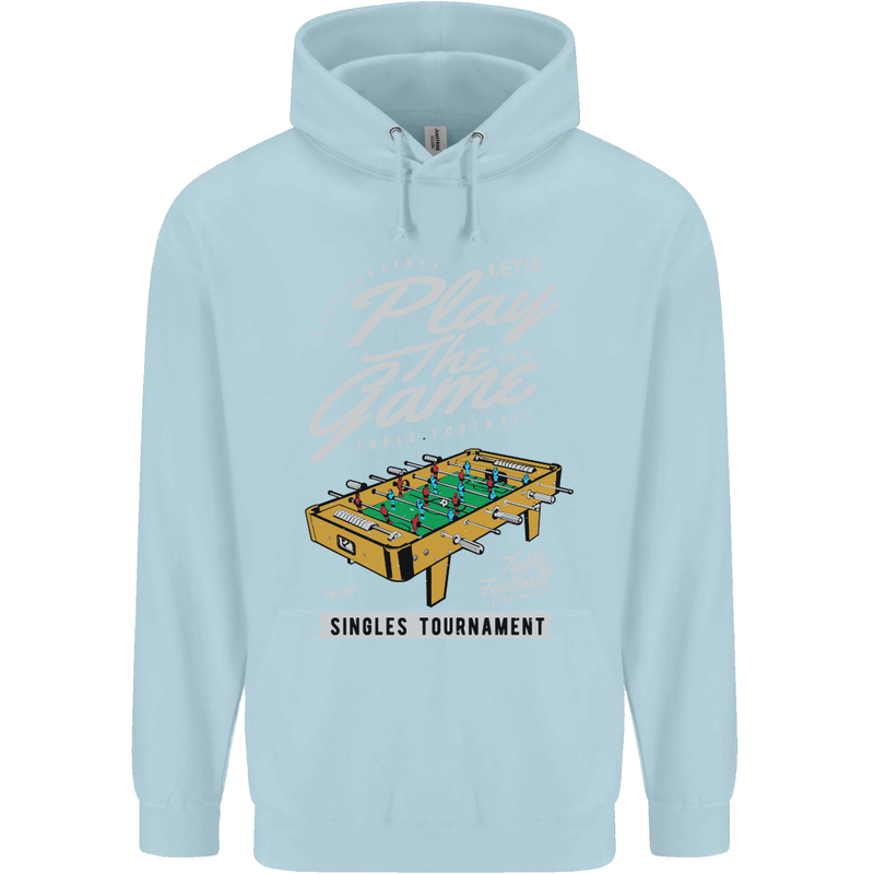 Foosball Play the Game Football Footy Childrens Kids Hoodie Light Blue