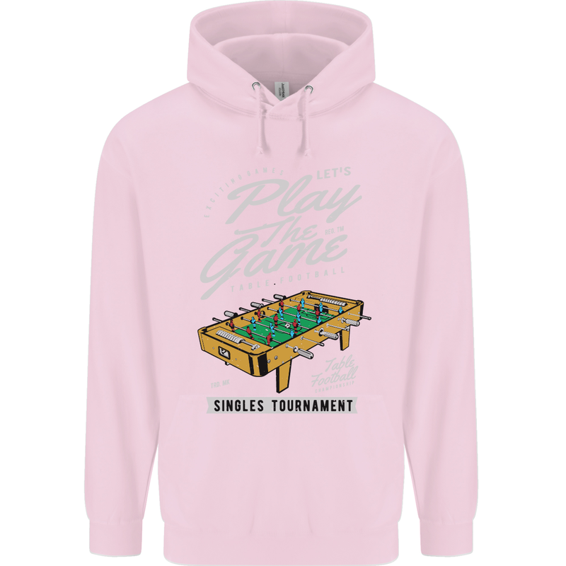 Foosball Play the Game Football Footy Childrens Kids Hoodie Light Pink